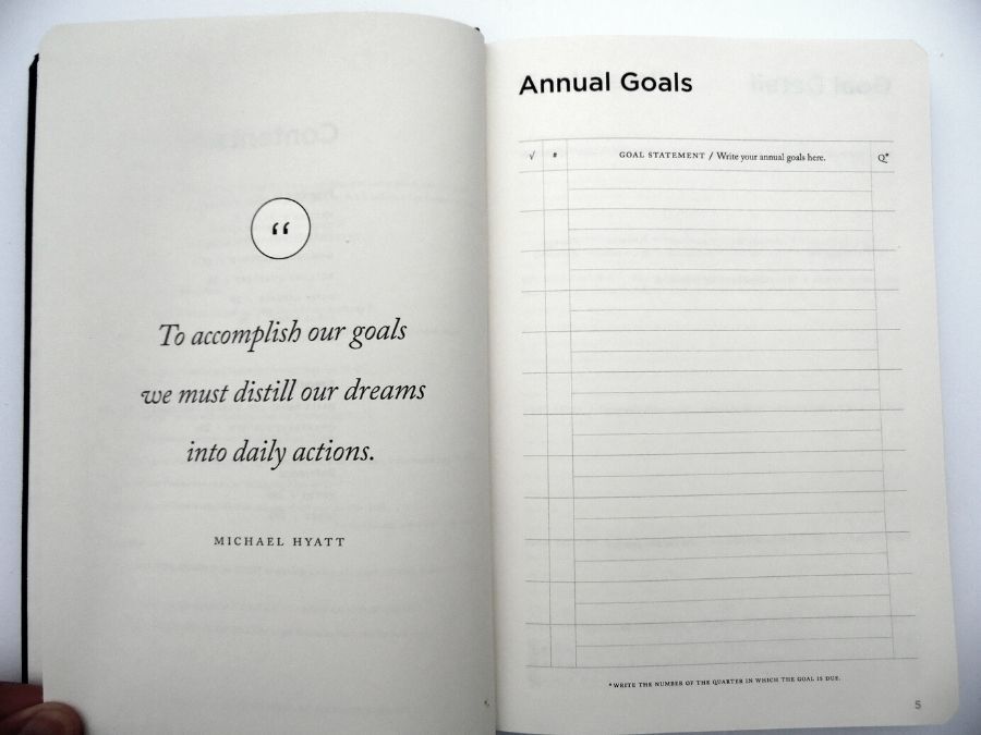 Annual goals full focus planner