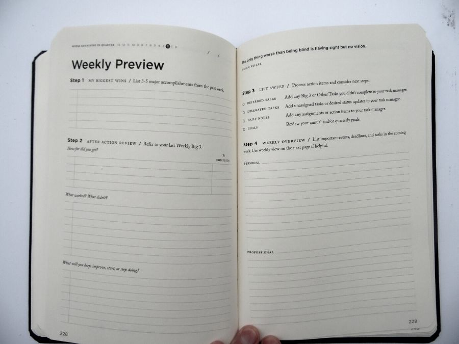 Full Focus planner weekly preview